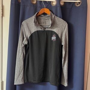 Kids Black and Gray Quarter-Zip Shirt